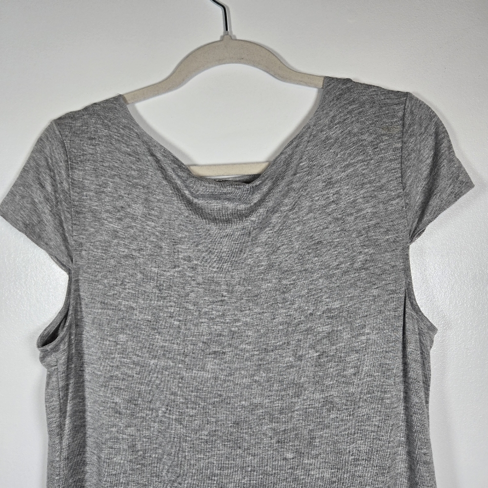 NEW Philosophy Alex Mist Gray Heather Cap Sleeve Jersey Knit T-Shirt Top Large - Picture 8 of 13